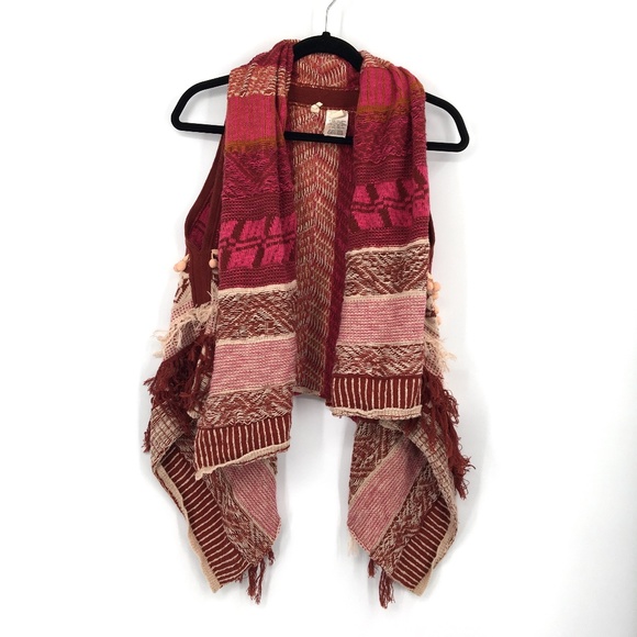 Anthropologie Sweaters - MOTH anthropologie Durango Jacquard Fringed Sweater Vest boho alpaca XS S womens
